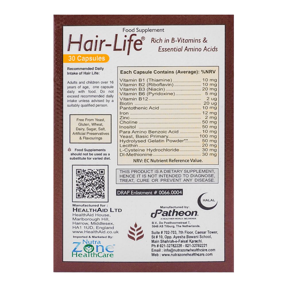 Nutra Zone Healthcare Hair-Life One A Day Capsule, 30-Pack product image 2 - Bolanclinic