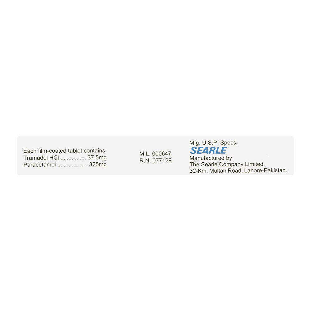 Searle Tramal Plus Tablet, 37.5mg + 325mg, 10-Pack product image 3 - Bolanclinic