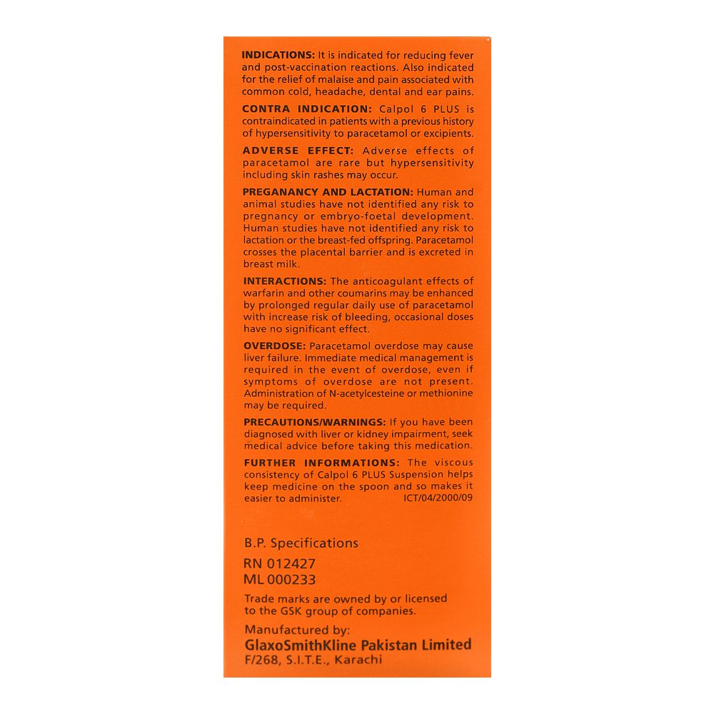 GSK Calpol 6 Plus Syrup, 90ml product image 3 - Bolanclinic