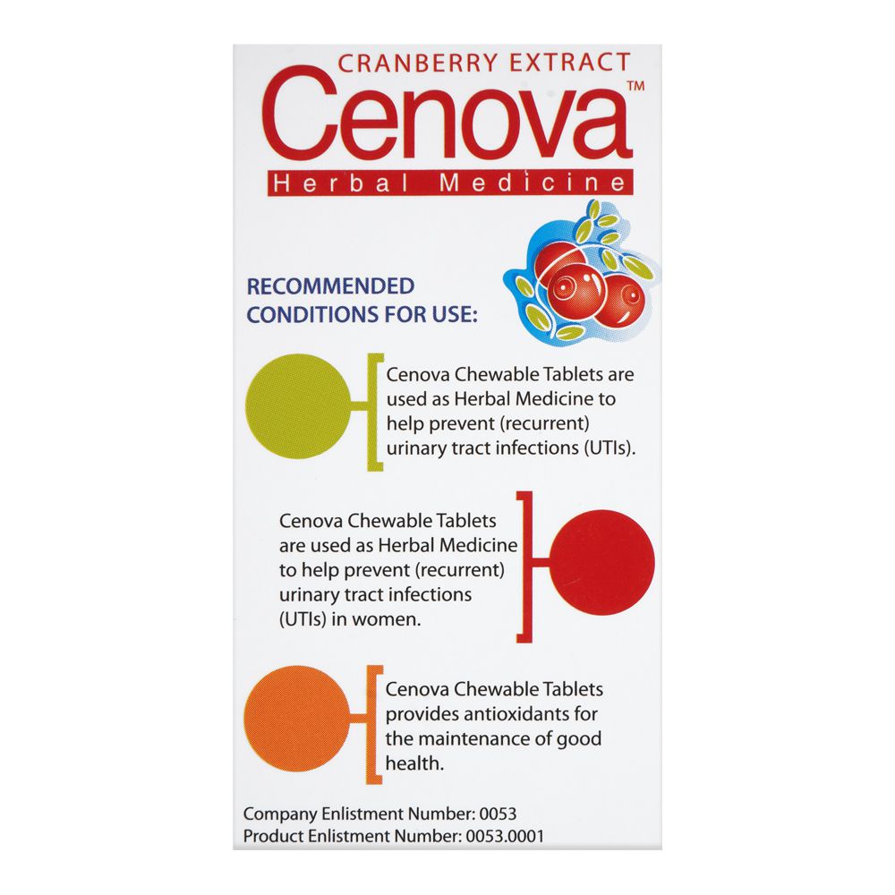 Getz Pharma Cenova Chewable Tablet, Cranberry Extract, 14-Pack product image 5 - Bolanclinic