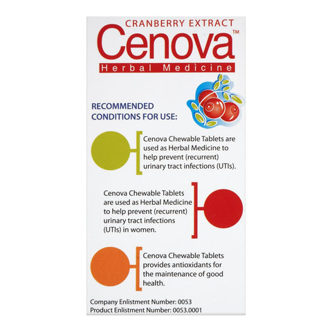 Getz Pharma Cenova Chewable Tablet, Cranberry Extract, 14-Pack product image 5 - Bolanclinic