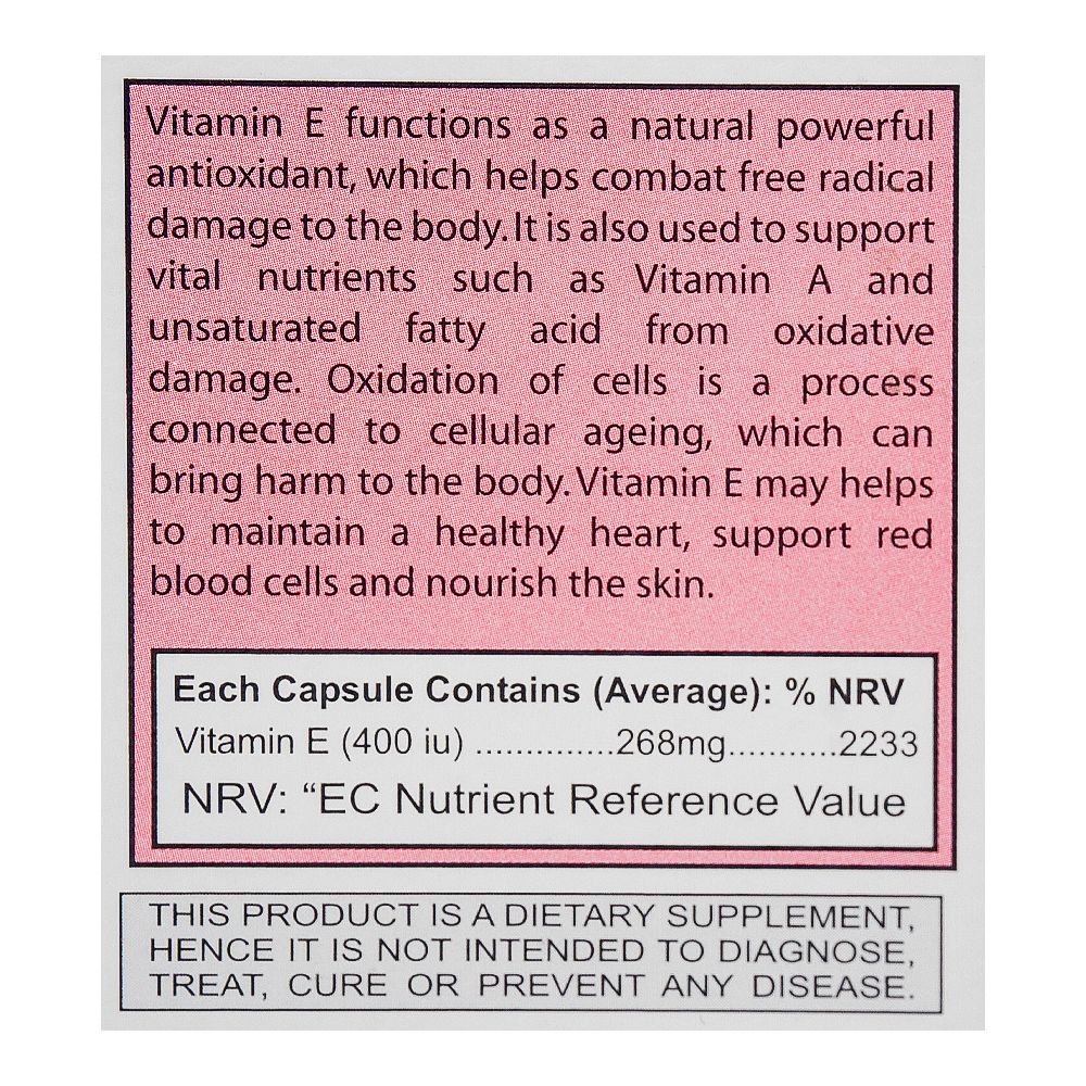 Nutra Zone Healthcare E-Life 400Iu Capsule, 30-Pack product image 3 - Bolanclinic