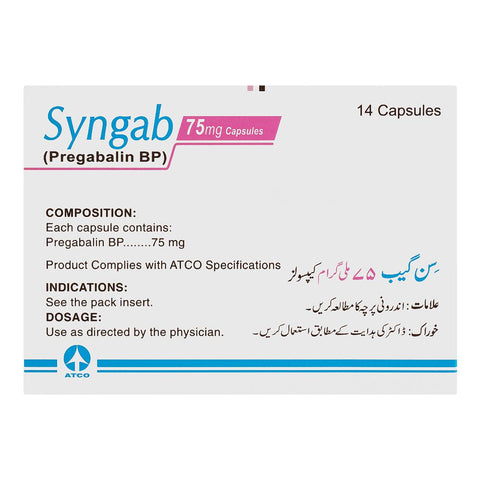 ATCO Laboratories Syngab Capsule, 75g, 14-Pack product image 2 - Bolanclinic