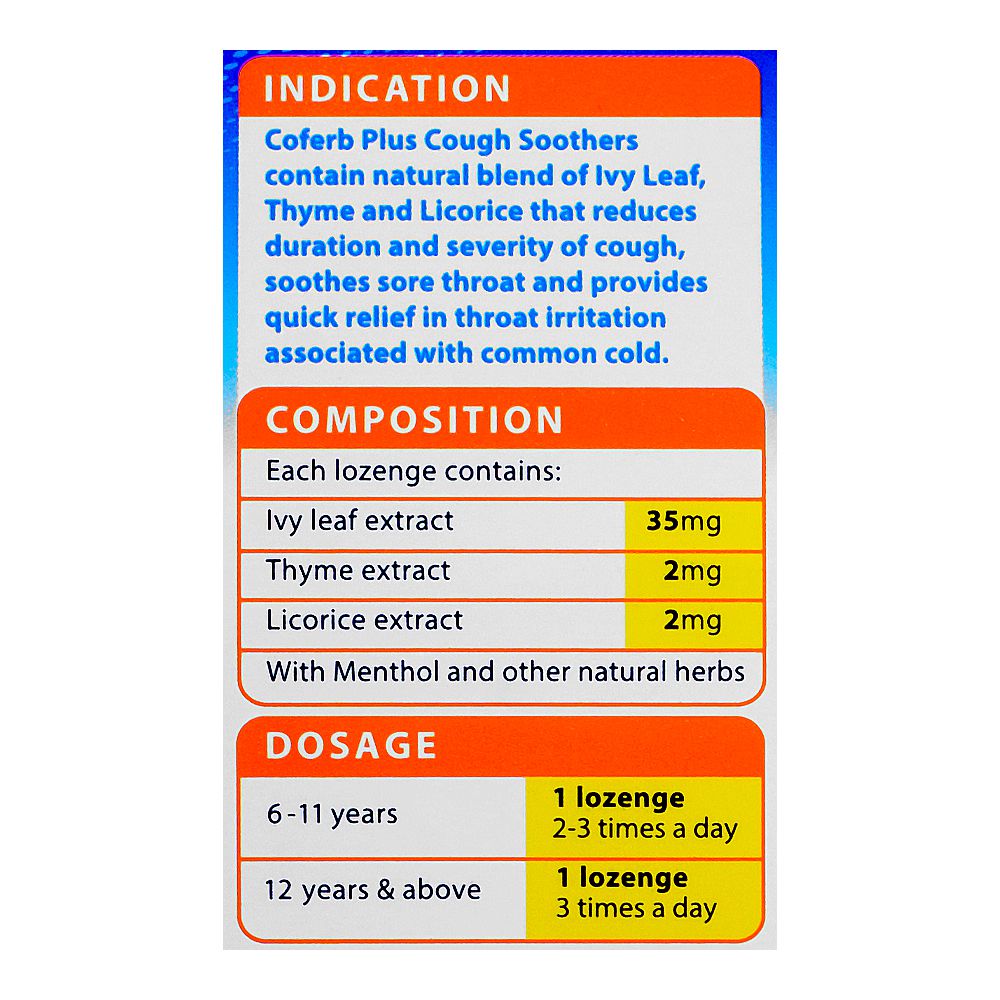 Hilton Pharma Coferb Plus Cough Soothers, 9-Pack product image 3 - Bolanclinic