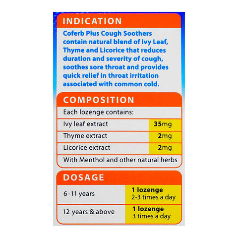 Hilton Pharma Coferb Plus Cough Soothers, 9-Pack product image 3 - Bolanclinic