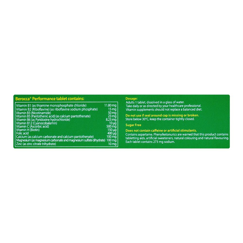 Bayer Pharmaceuticals Berocca Performance Dietary Supplement Tablets, 15-Pack product image 3 - Bolanclinic