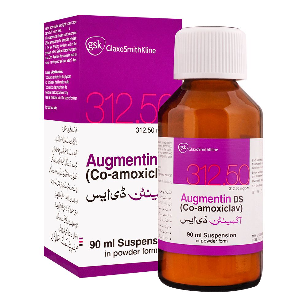 GSK Augmentin DS 312.5mg Syrup, 90ml product image - Bolanclinic