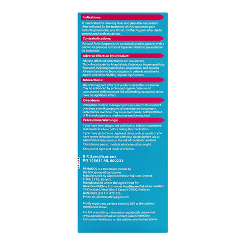 Haleon Panadol Forte Suspension, 90ml product image 5 - Bolanclinic