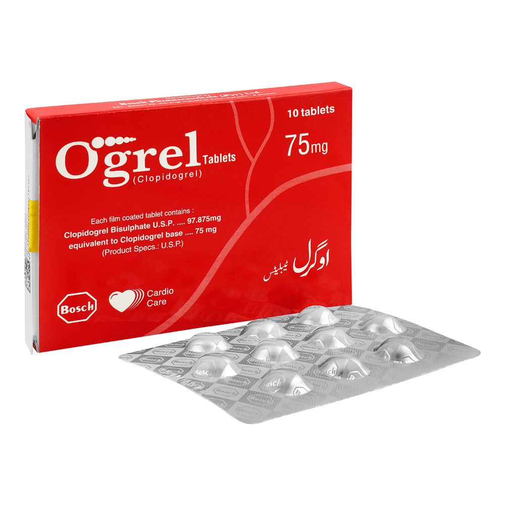 Bosch Pharmaceuticals Ogrel Tablet, 75mg, 10-Pack product image - Bolanclinic
