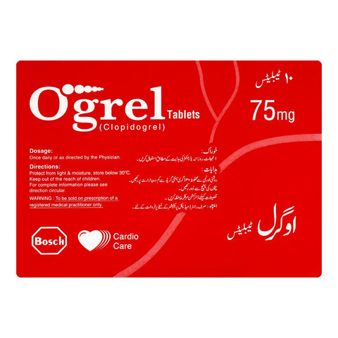 Bosch Pharmaceuticals Ogrel Tablet, 75mg, 10-Pack product image 2 - Bolanclinic