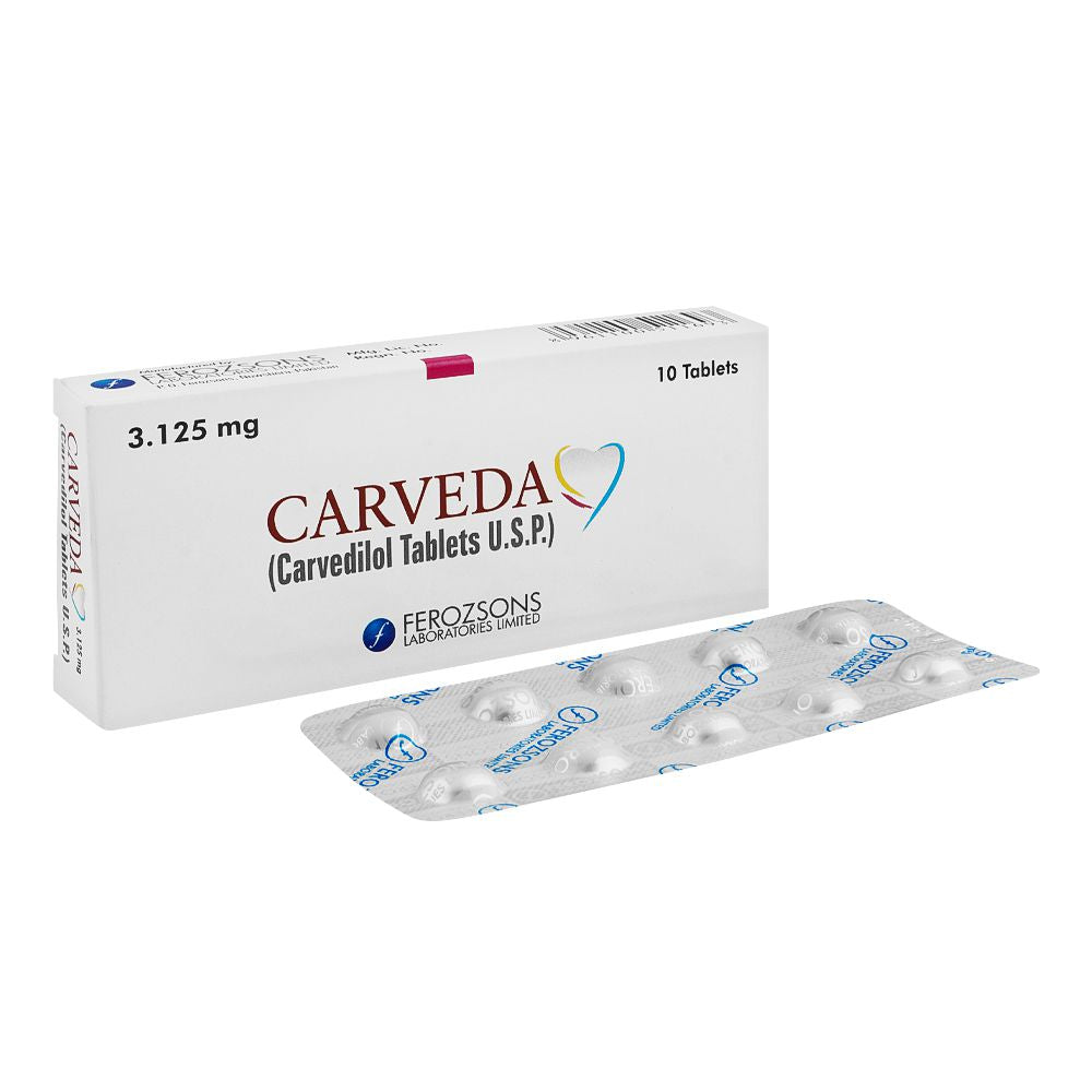Ferozsons Laboratories Carveda Tablet, 3.125mg, 10-Pack product image - Bolanclinic