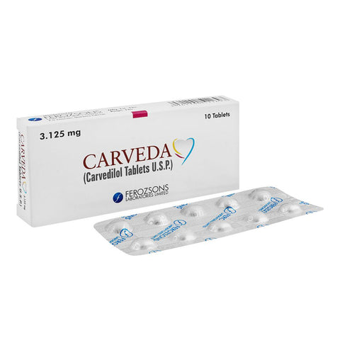 Ferozsons Laboratories Carveda Tablet, 3.125mg, 10-Pack product image - Bolanclinic