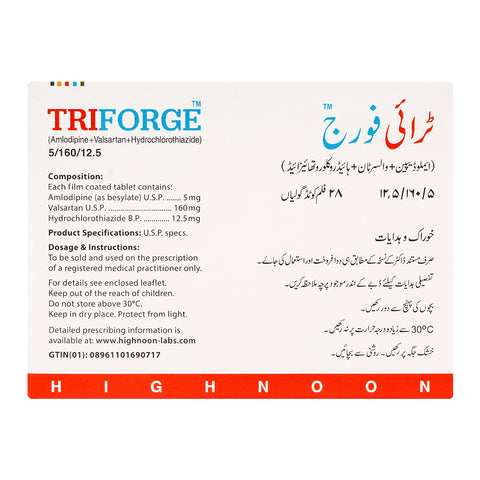 Highnoon Laboratories Triforge Tablet, 5/160/12.5mg, 28-Pack product image 2 - Bolanclinic