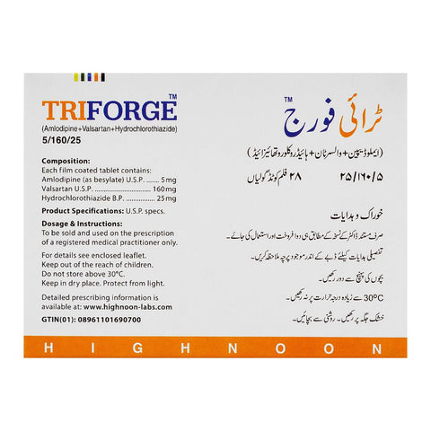 Highnoon Laboratories Triforge Tablet, 5/160/25mg, 28-Pack product image 2 - Bolanclinic