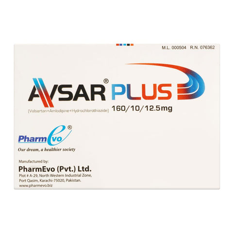 PharmEvo Avsar Plus Tablet, 160/10/12.5mg, 28-Pack product image 2 - Bolanclinic