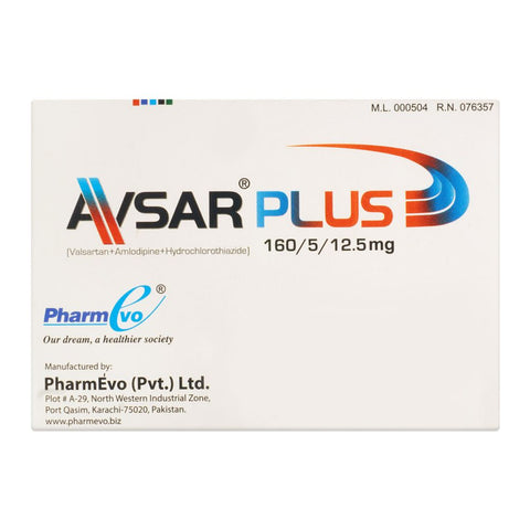 PharmEvo Avsar Plus Tablet, 160/5/12.5mg, 28-Pack product image 2 - Bolanclinic