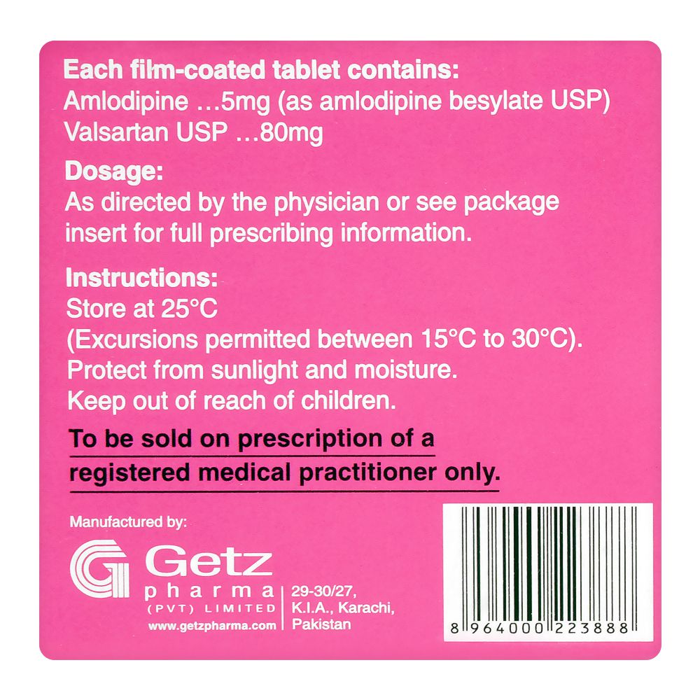 Getz Pharma Covam Tablet, 5mg + 80mg, 14-Pack product image 4 - Bolanclinic