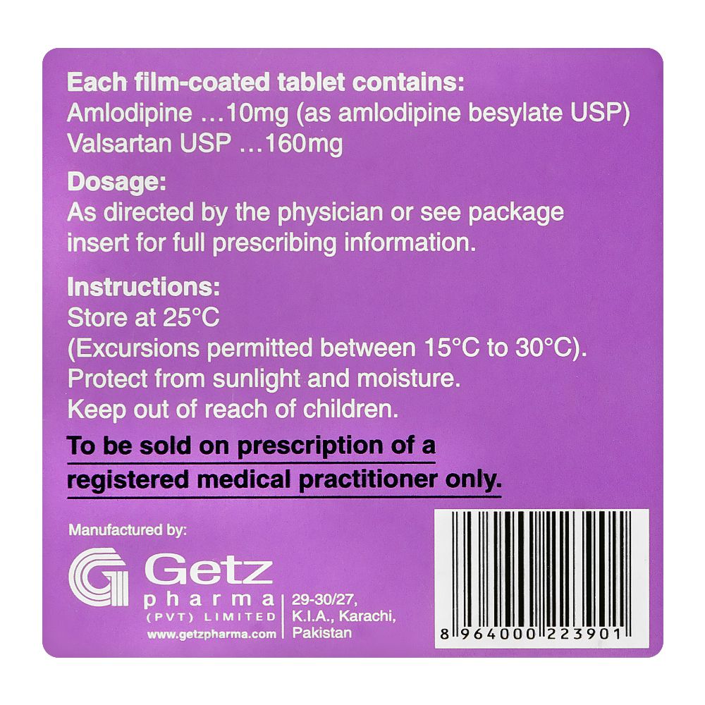 Getz Pharma Covam Tablet, 10mg + 160mg, 14-Pack product image 4 - Bolanclinic