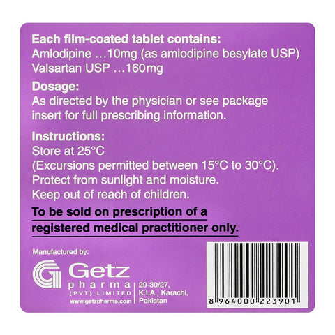 Getz Pharma Covam Tablet, 10mg + 160mg, 14-Pack product image 4 - Bolanclinic