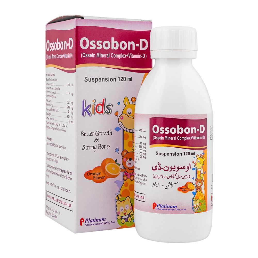 Platinum Pharmaceuticals Ossobon-D Suspension, 120ml product image - Bolanclinic