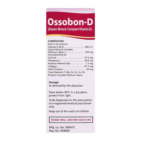 Platinum Pharmaceuticals Ossobon-D Suspension, 120ml product image 4 - Bolanclinic