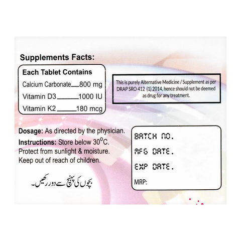 Sais Life Science Opti-Cal 1000 Tablet, Dietary Supplement, 30-Pack product image 2 - Bolanclinic