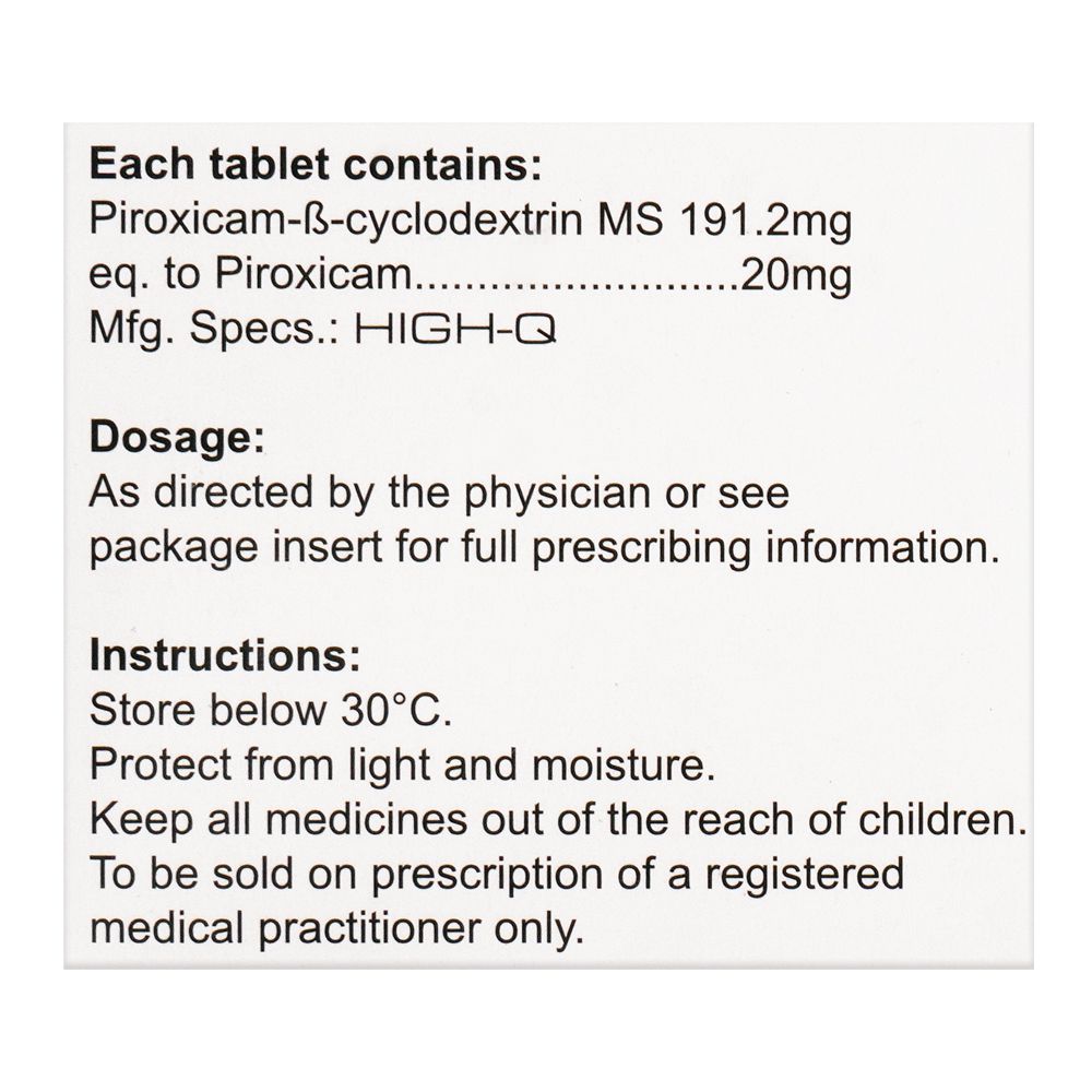 High-Q Pharmaceuticals Pytex Tablet, 20mg, 1-Strip product image 3 - Bolanclinic