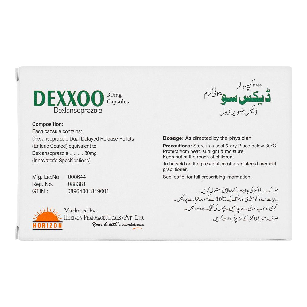 Horizon Pharma Dexxoo Capsule, 30mg, 30-Pack product image 2 - Bolanclinic