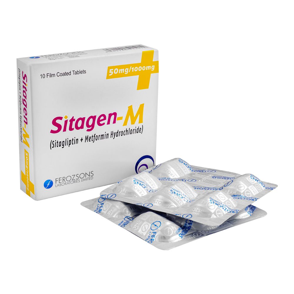 Ferozsons Laboratories Sitagen-M Tablet, 50mg/1000mg, 10-Pack product image - Bolanclinic