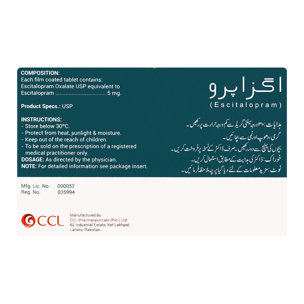 CCL Pharmaceuticals Exapro Tablet, 5mg, 14-Pack product image 2 - Bolanclinic