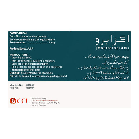 CCL Pharmaceuticals Exapro Tablet, 5mg, 14-Pack product image 2 - Bolanclinic