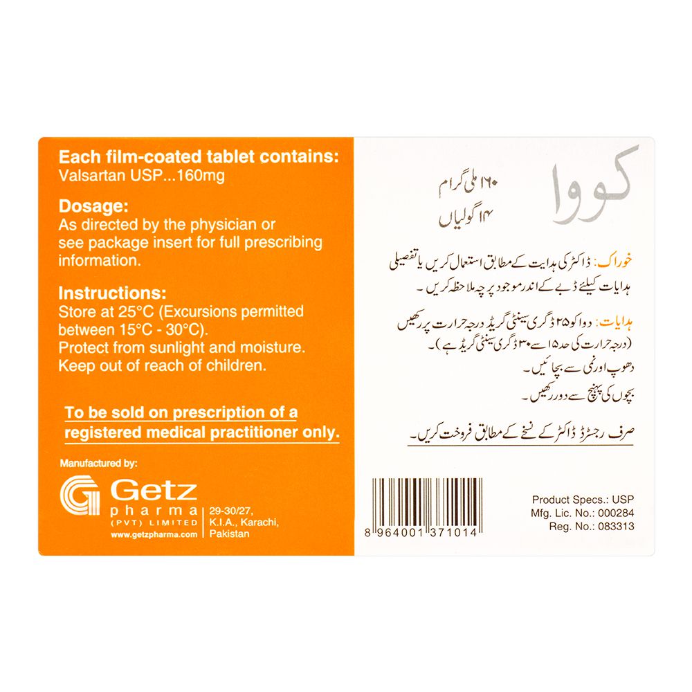 Getz Pharma Cova Tablet, 160mg, 14-Pack product image 3 - Bolanclinic