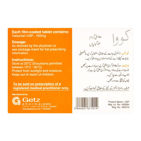 Getz Pharma Cova Tablet, 160mg, 14-Pack product image 3 - Bolanclinic