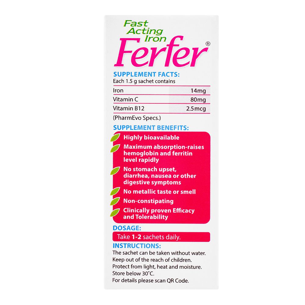 PharmEvo Ferfer Sachet, 30-Pack product image 2 - Bolanclinic