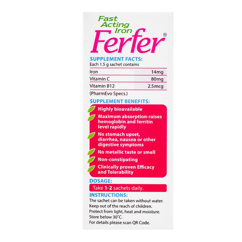 PharmEvo Ferfer Sachet, 30-Pack product image 2 - Bolanclinic