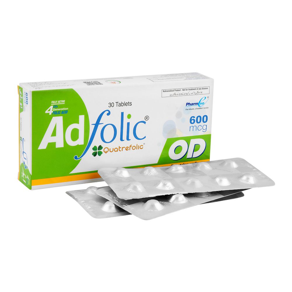 PharmEvo Ad Folic OD Tablet, 600mcg, 30-Pack product image - Bolanclinic