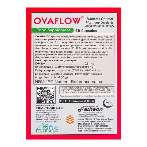 Nutra Zone Healthcare Ovaflow Dhea Capsule, 25mg, 30-Pack product image 2 - Bolanclinic