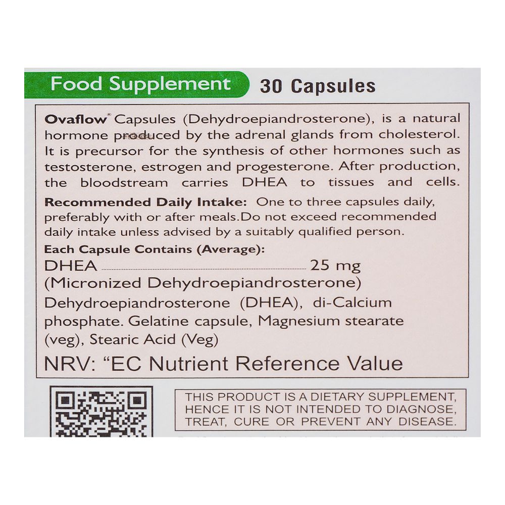 Nutra Zone Healthcare Ovaflow Dhea Capsule, 25mg, 30-Pack product image 3 - Bolanclinic