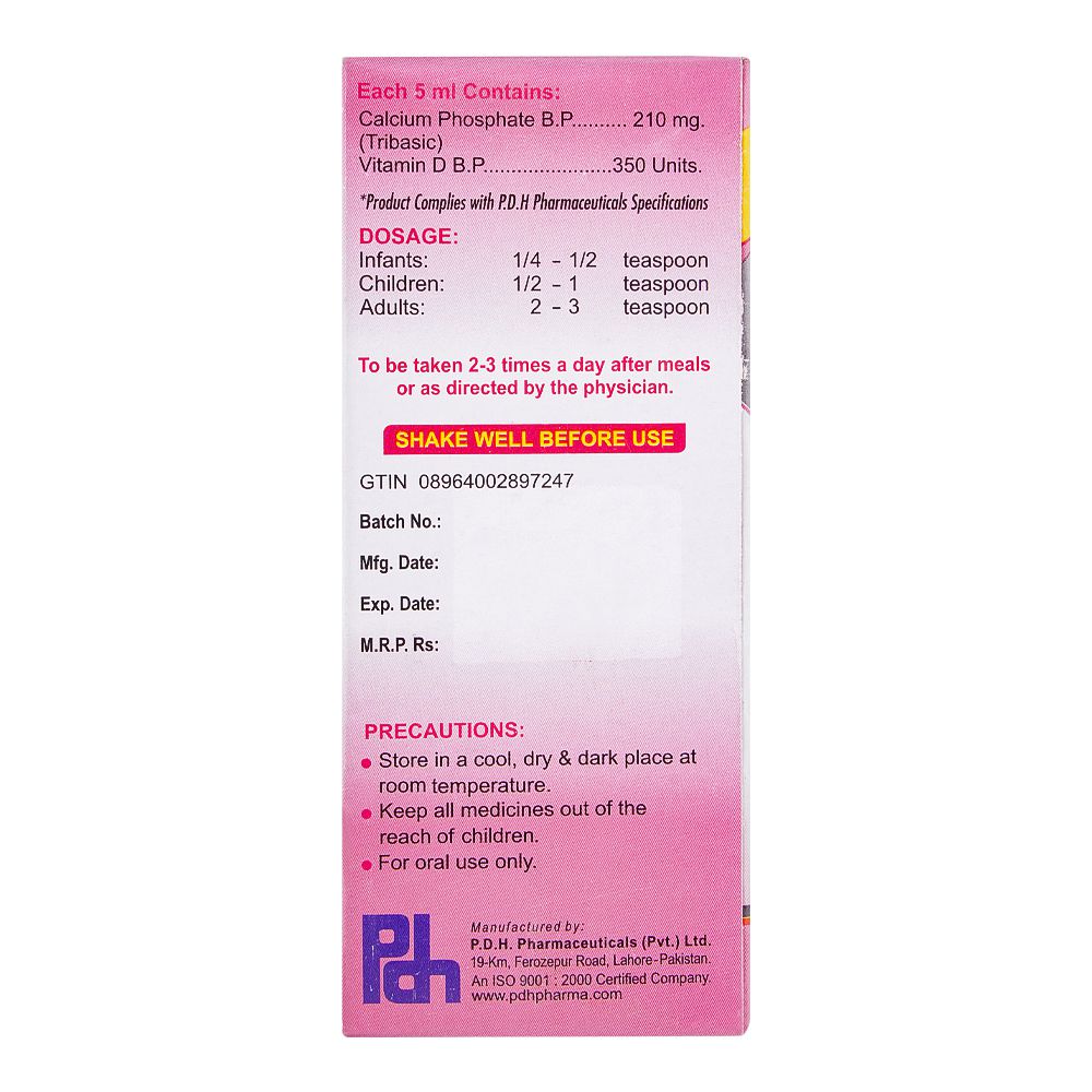 P.D.H. Calcium-P Syrup, For All Ages, 110ml product image 4 - Bolanclinic