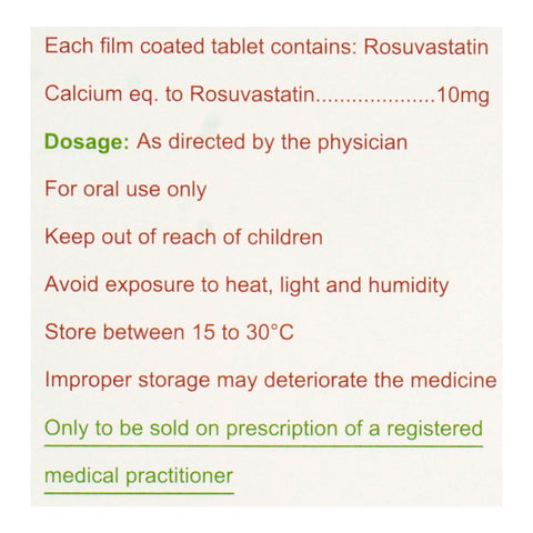Sami Pharmaceuticals Rosera Tablet, 10mg, 10-Pack product image 3 - Bolanclinic