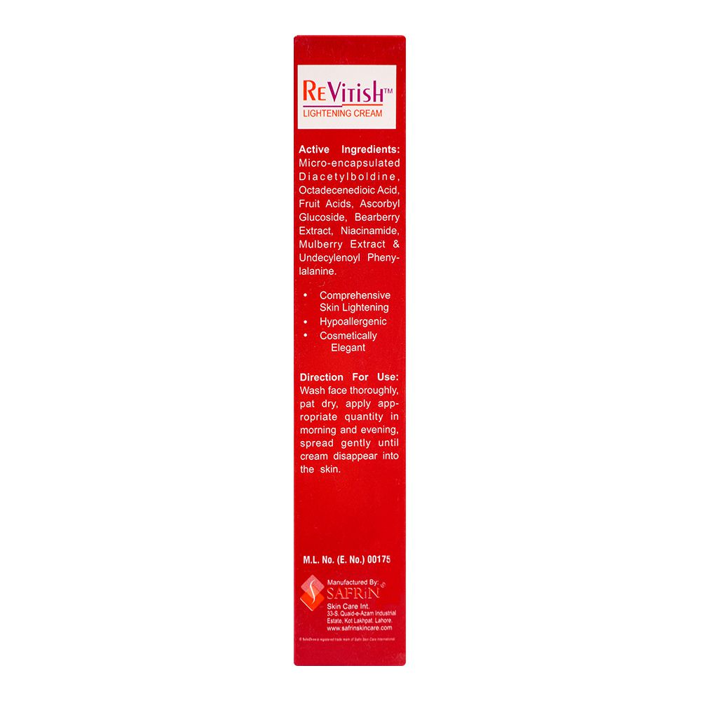 Safrin Skin Care Revitish Lightening Cream, 30g product image 3 - Bolanclinic