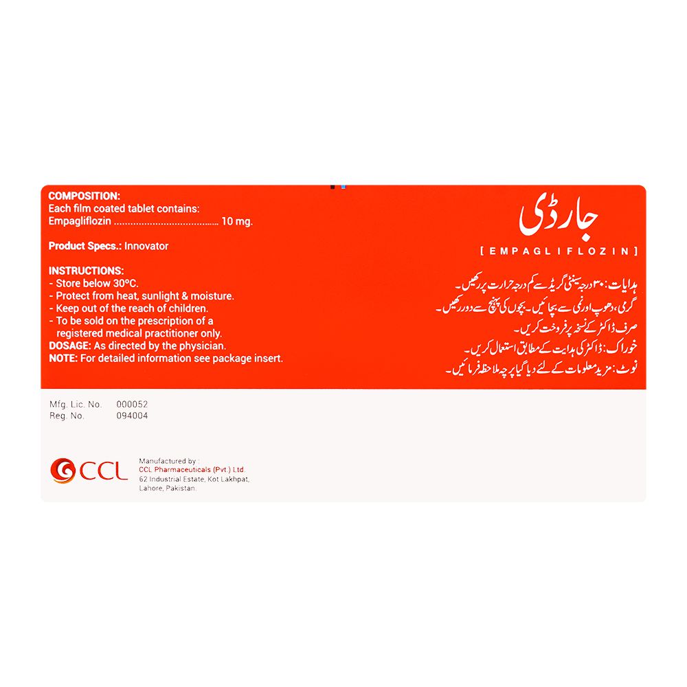 CCL Pharmaceuticals Jardy Tablet, 10mg, 14-Pack product image 2 - Bolanclinic
