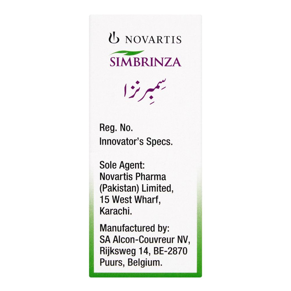Novartos Pharma Simbrinza Eye Drops, Ocular Use, 5ml product image 2 - Bolanclinic