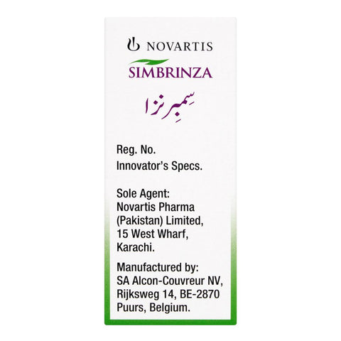 Novartos Pharma Simbrinza Eye Drops, Ocular Use, 5ml product image 2 - Bolanclinic