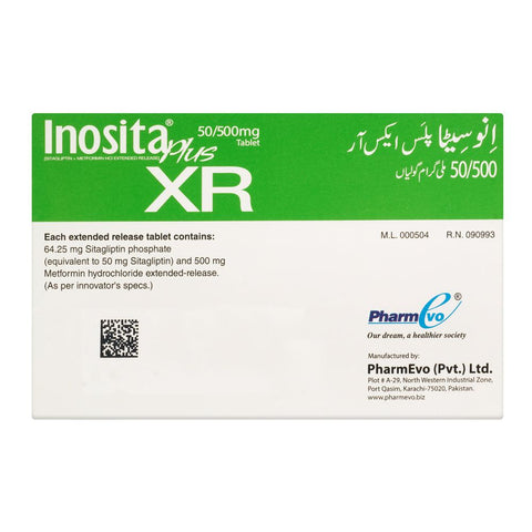 PharmEvo Inosita Plus XR Tablet, 50/500mg, 14-Pack product image 2 - Bolanclinic