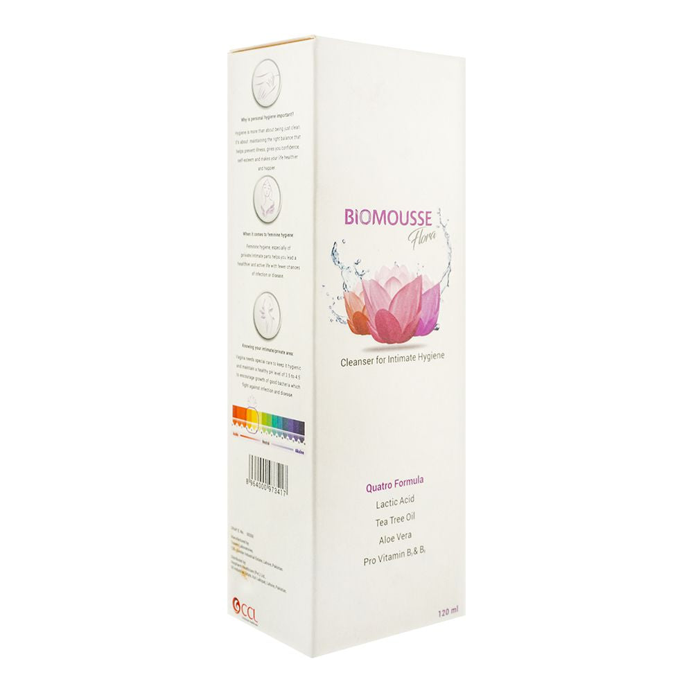 CCL Pharmaceuticals Biomousse Flora Cleanser For Intimate Hygiene, 120ml product image - Bolanclinic