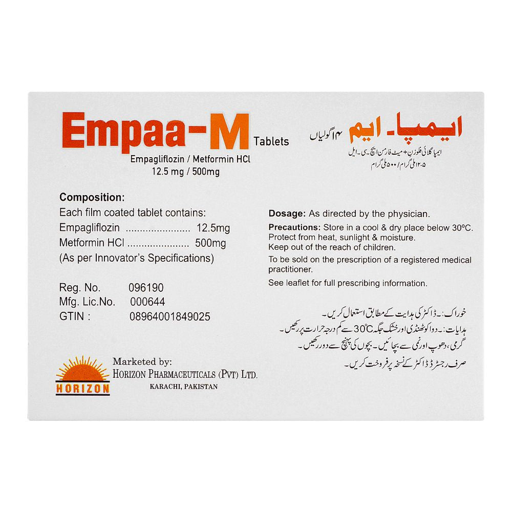 Horizon Pharma Empaa-M Tablet, 12.5mg/500mg, 14-Pack product image 2 - Bolanclinic