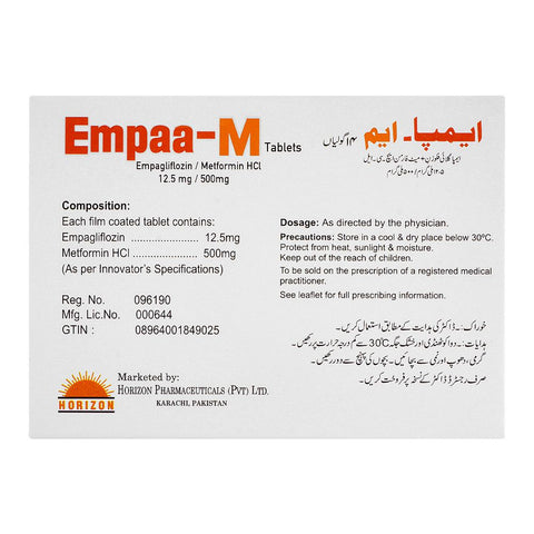 Horizon Pharma Empaa-M Tablet, 12.5mg/500mg, 14-Pack product image 2 - Bolanclinic