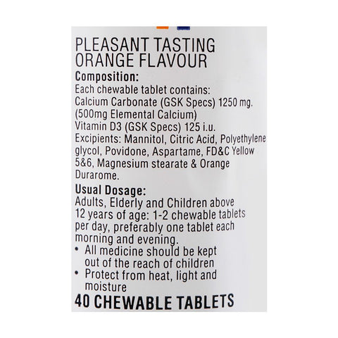GSK Qalsium-D Tablet, Sugar-Free, 40-Pack product image 3 - Bolanclinic
