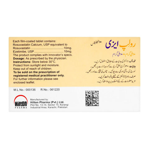 Hilton Pharma Rolip Eze Tablet, 10mg+10mg, 10-Pack product image 2 - Bolanclinic